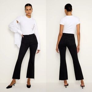Good American Soft Tech Good Legs Cropped Mini Boot Jeans Black267